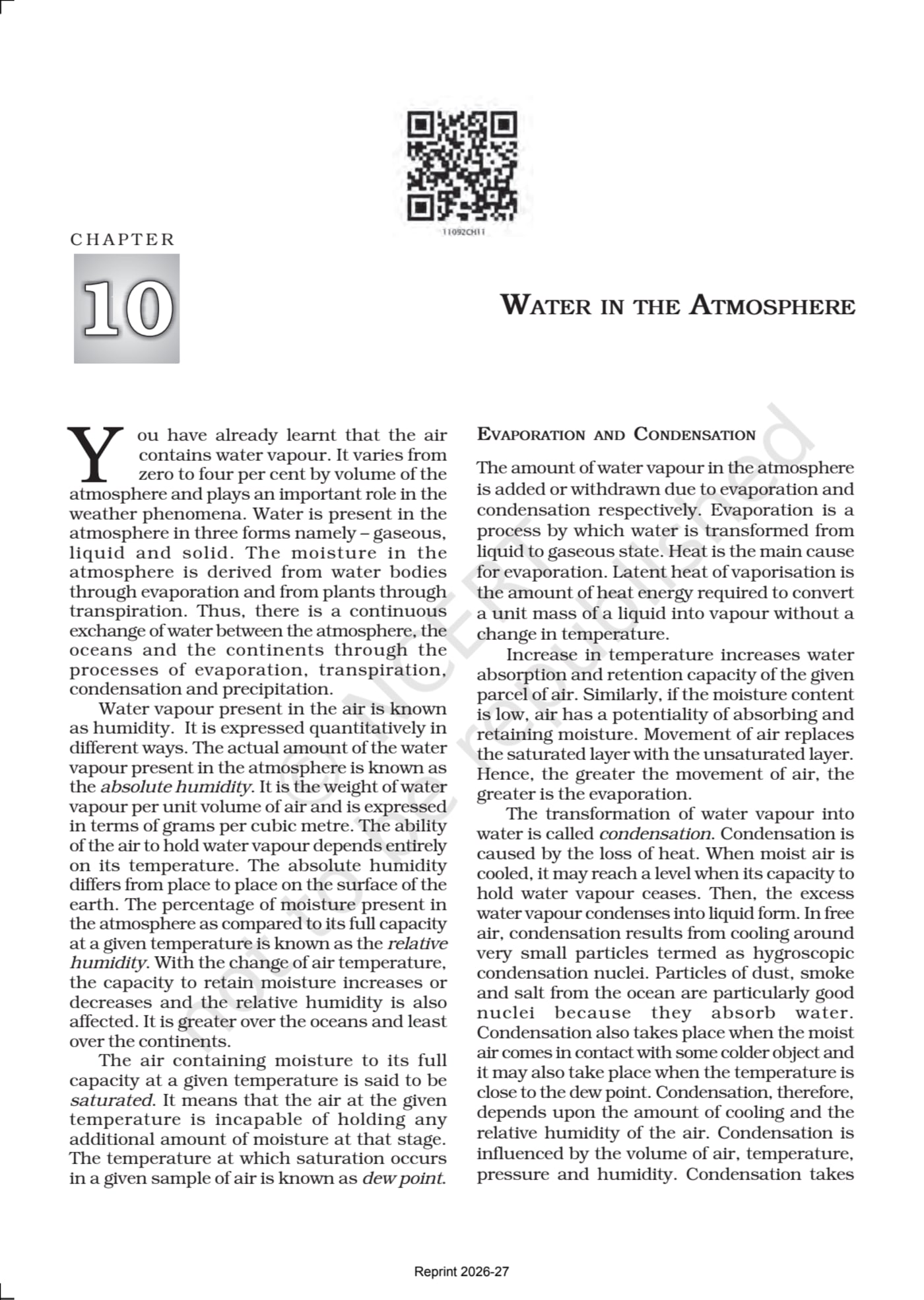 Fundamental of Physical Geography NCERT 11th - Chapter 10 page 1