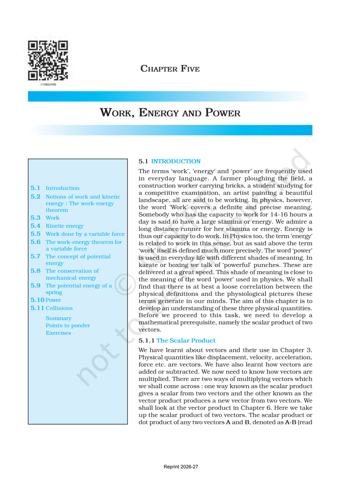 Physics Part-I NCERT 11th - Chapter 5 page 1