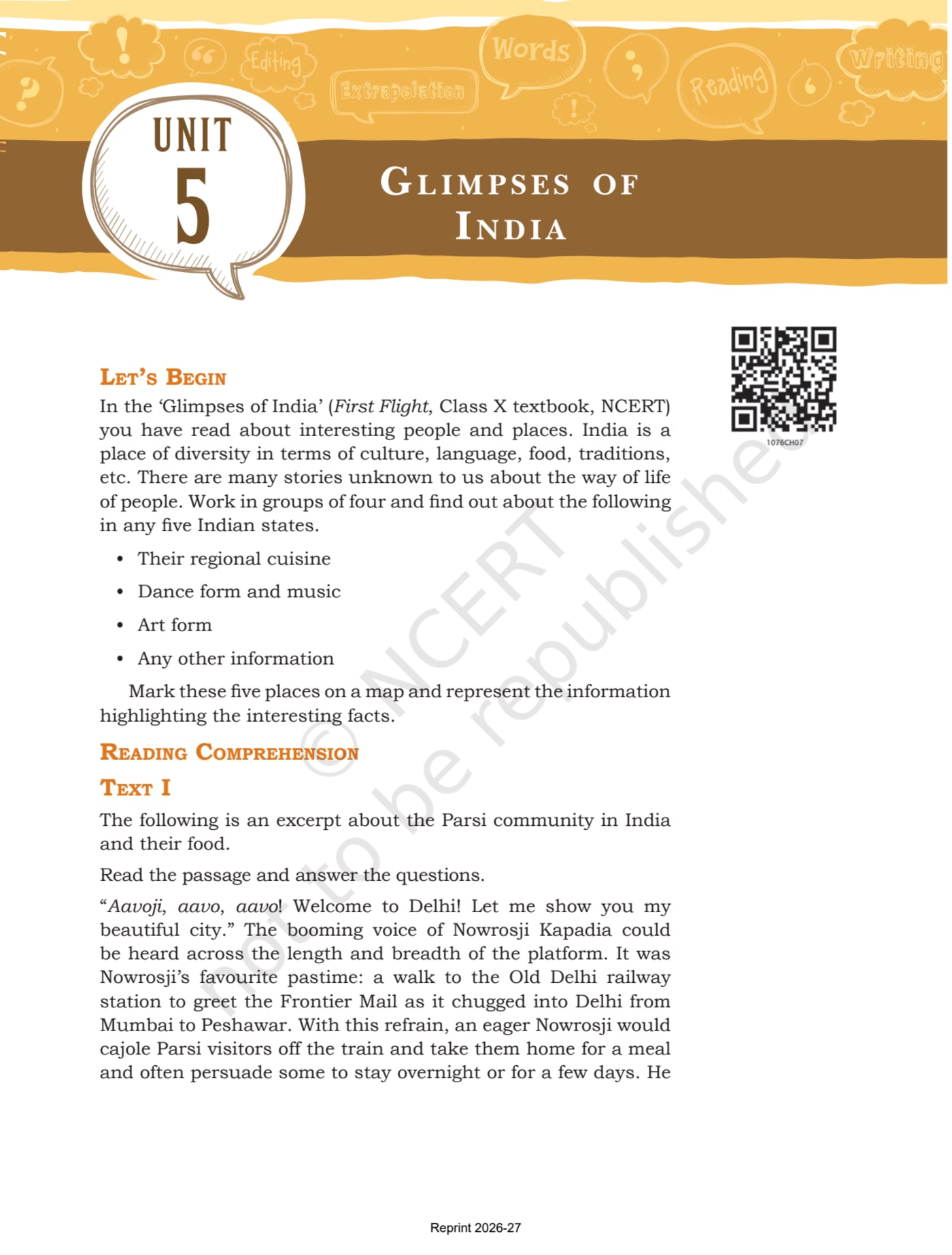 Words and Expressions -II NCERT 10th - Chapter 5 page 1