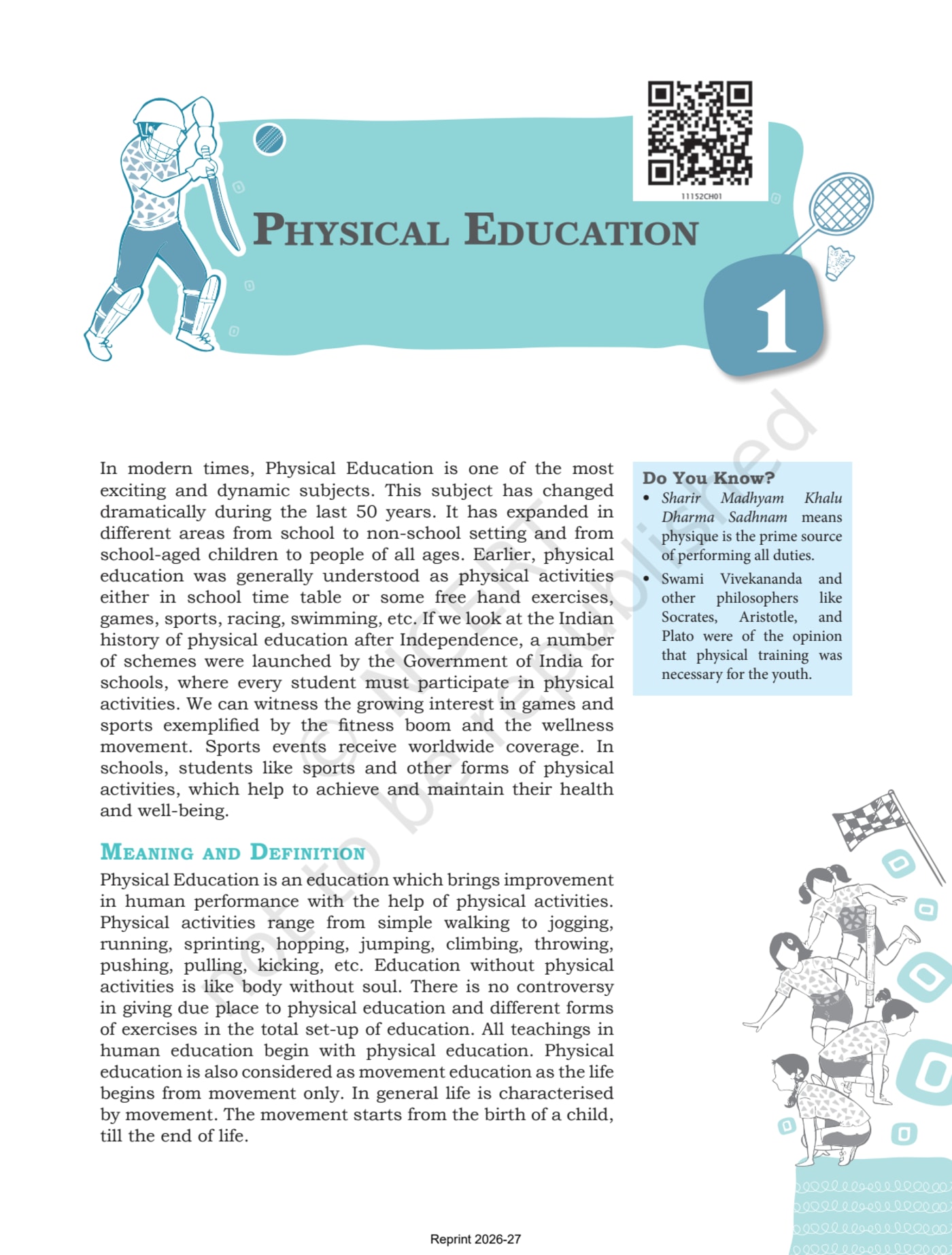 Health and Physical Education NCERT 11th - Chapter 1 page 1
