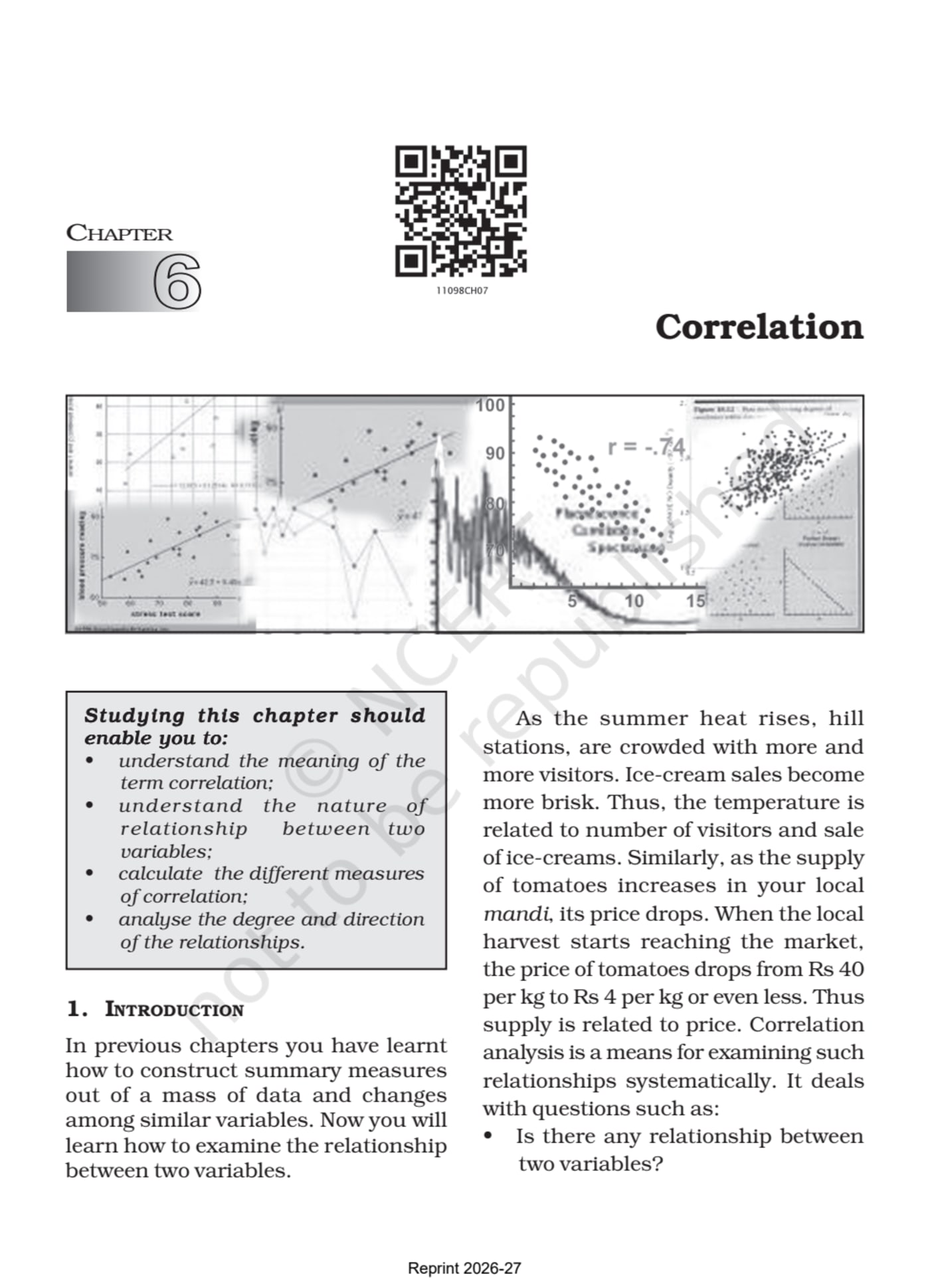Statistics for Economics ncert 11th - Chapter 6 page 1