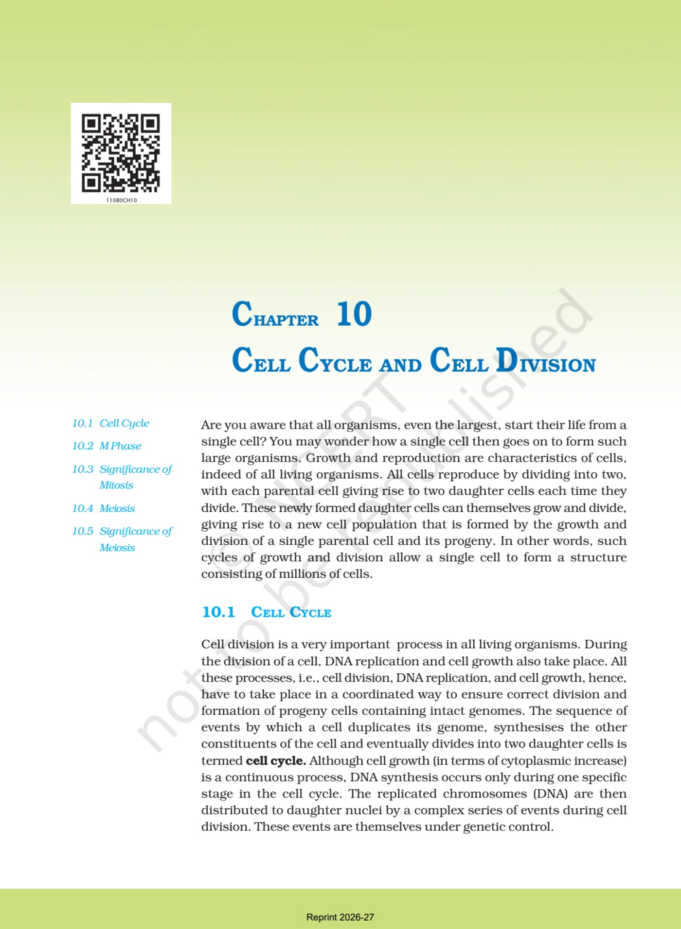 Biology ncert 11th - Chapter 10 page 1