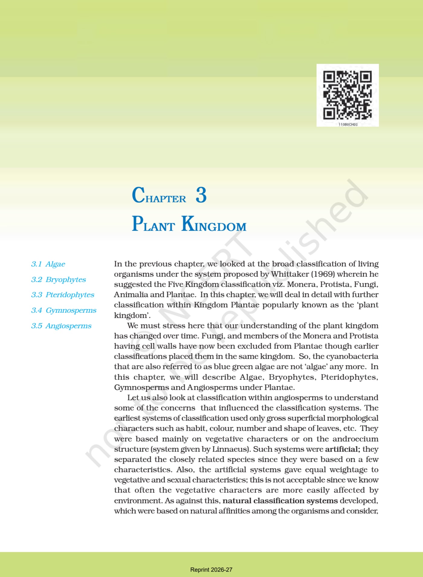 Biology ncert 11th - Chapter 3 page 1