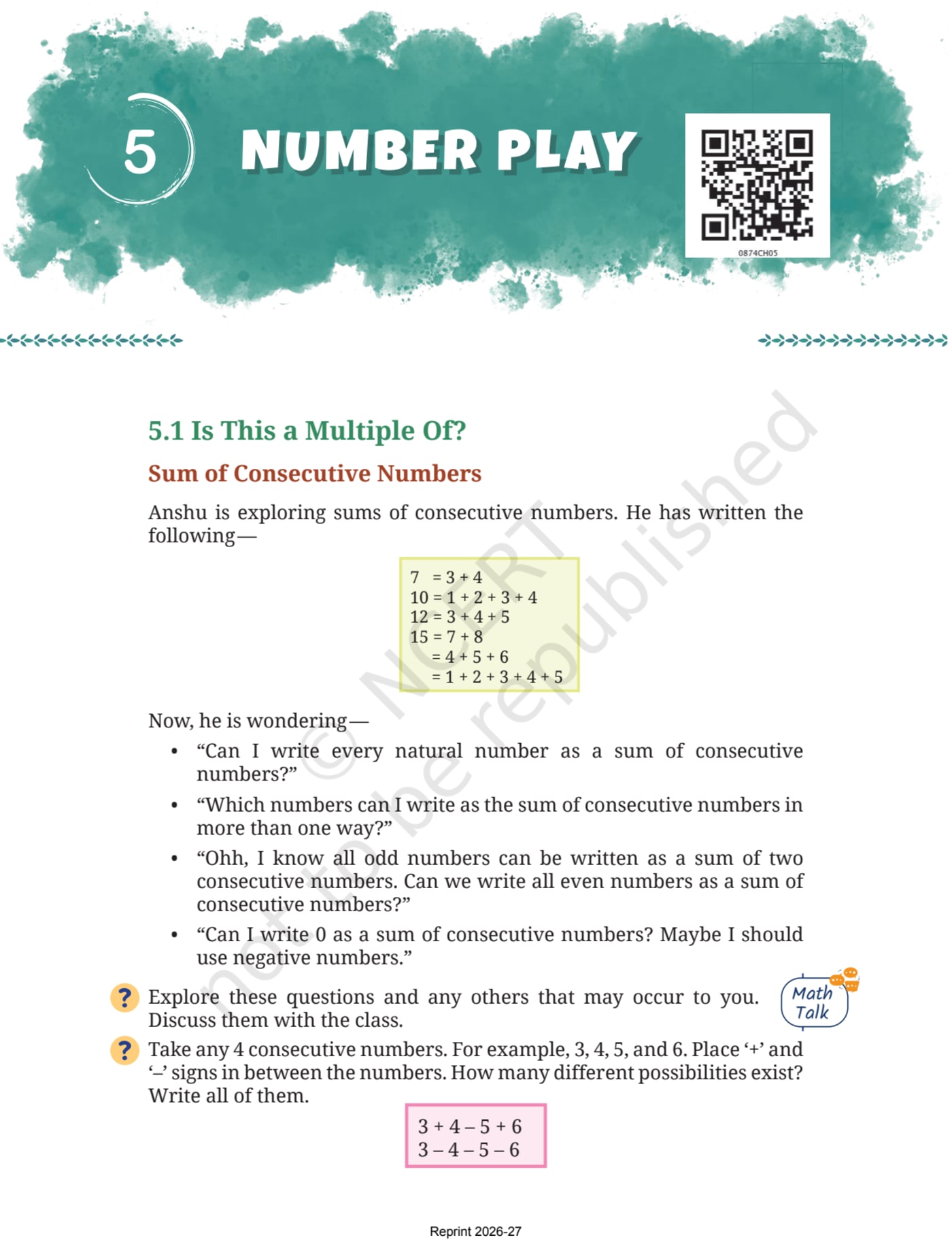 Ganita Prakash Math NCERT 8th - Chapter 5 page 1