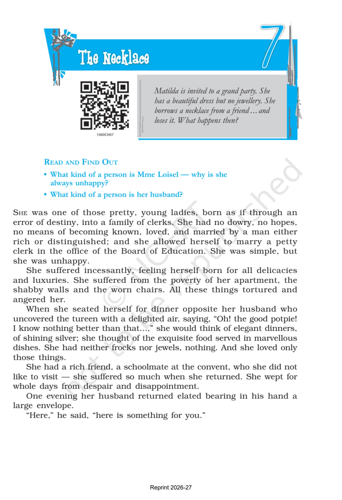 Footprints without Feet NCERT 10th - Chapter 7 page 1