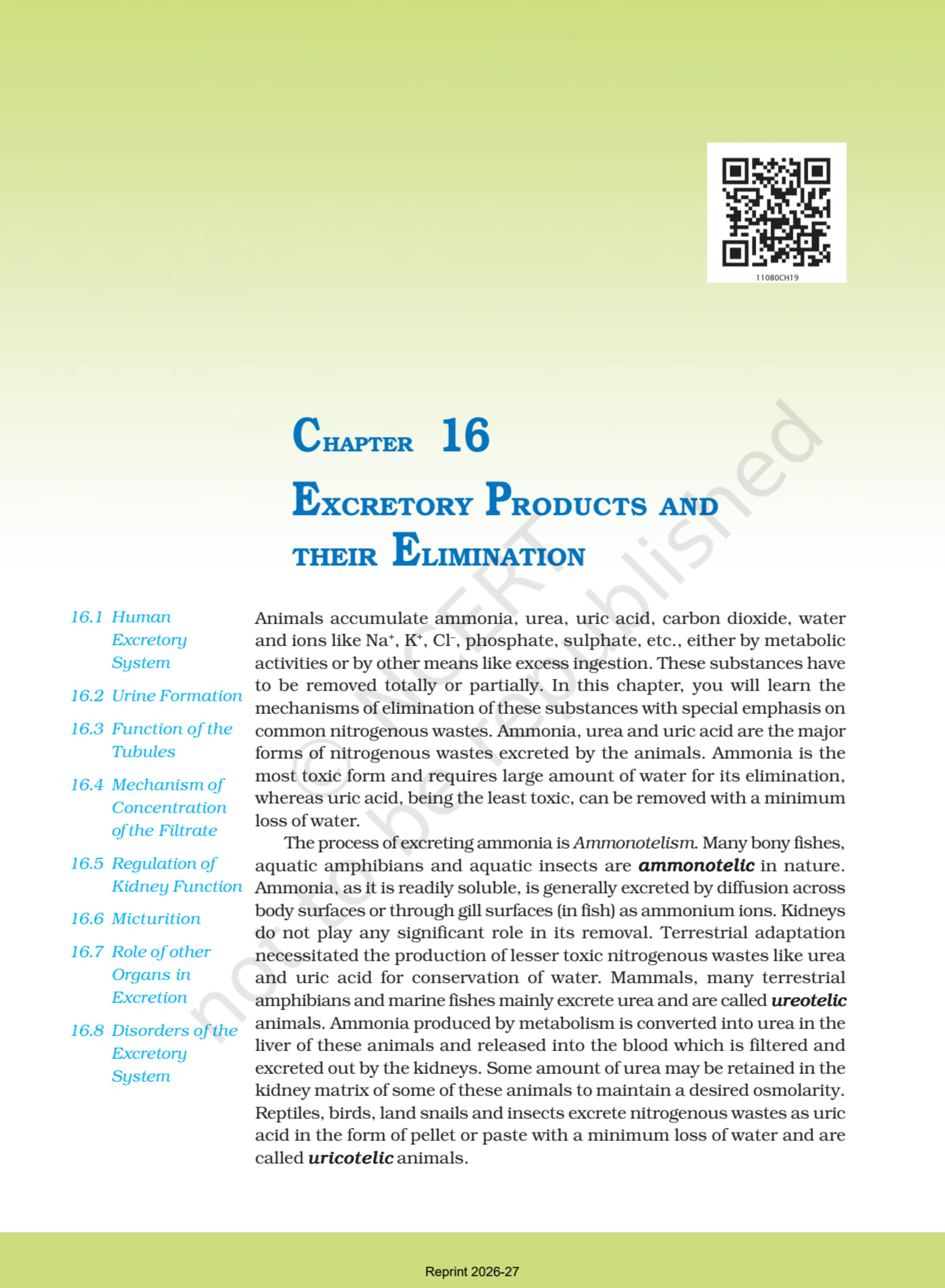 Biology ncert 11th - Chapter 16 page 1