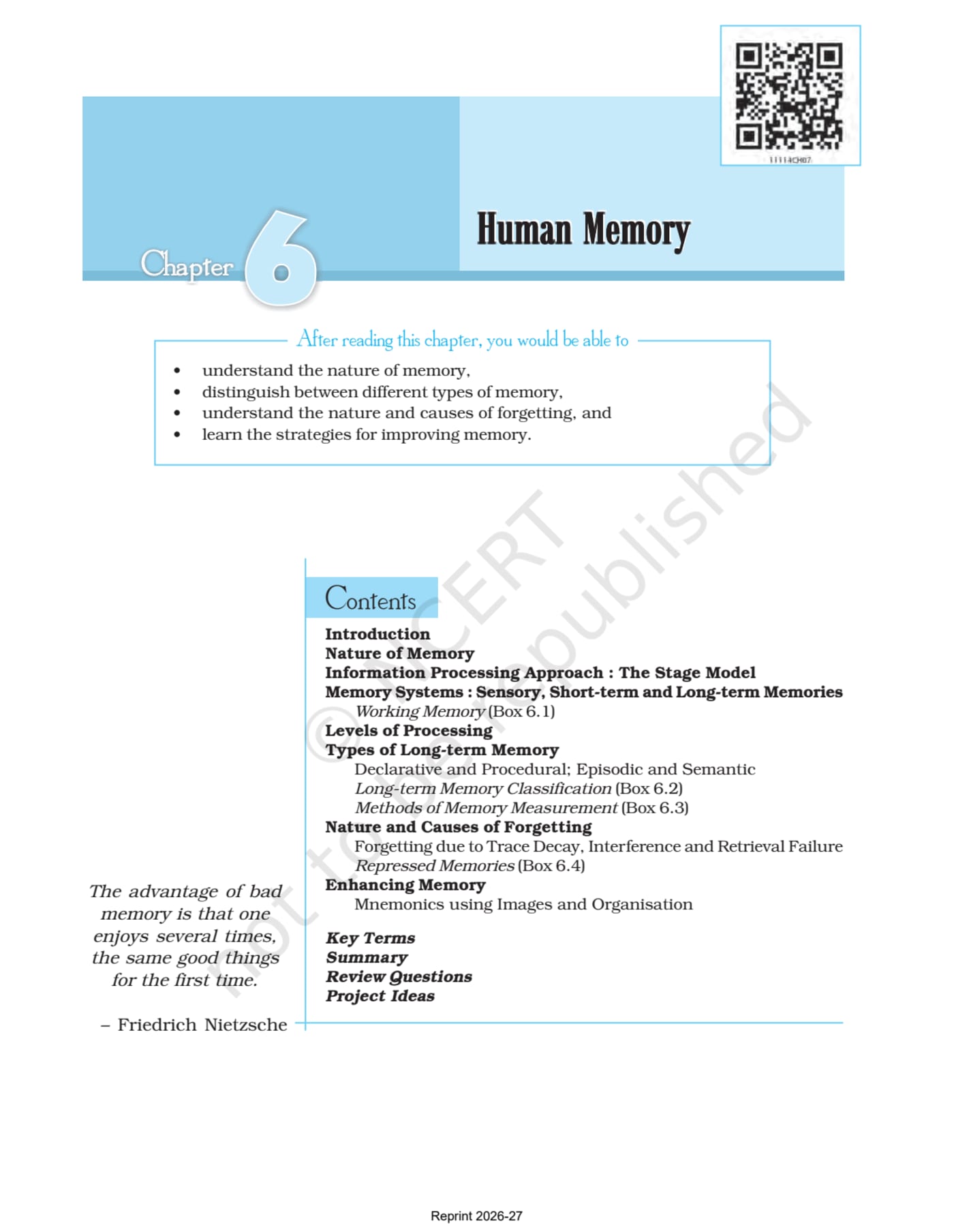 Psychology ncert 11th - Chapter 6 page 1