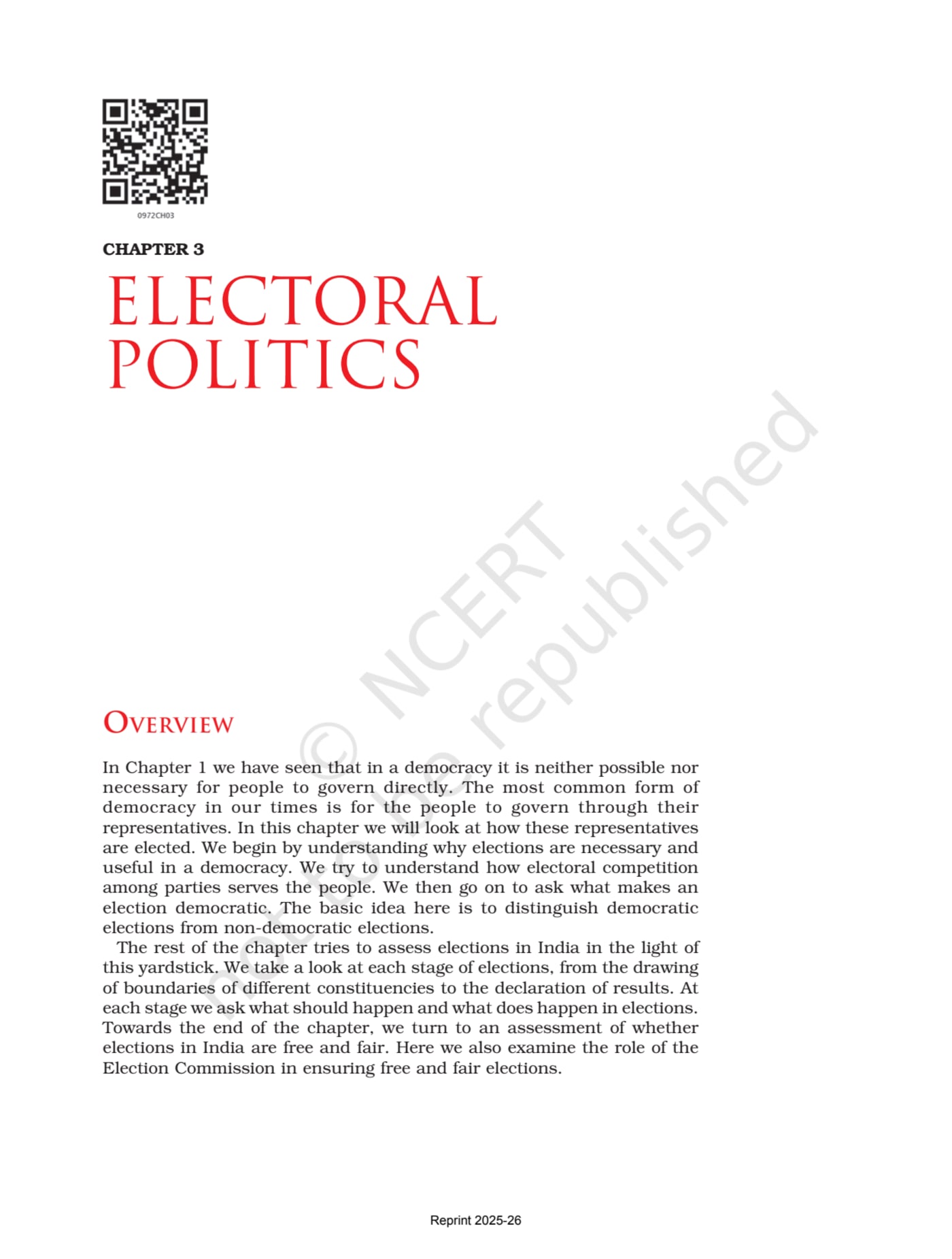 Democratic Politics NCERT 9th - Chapter 3 page 1
