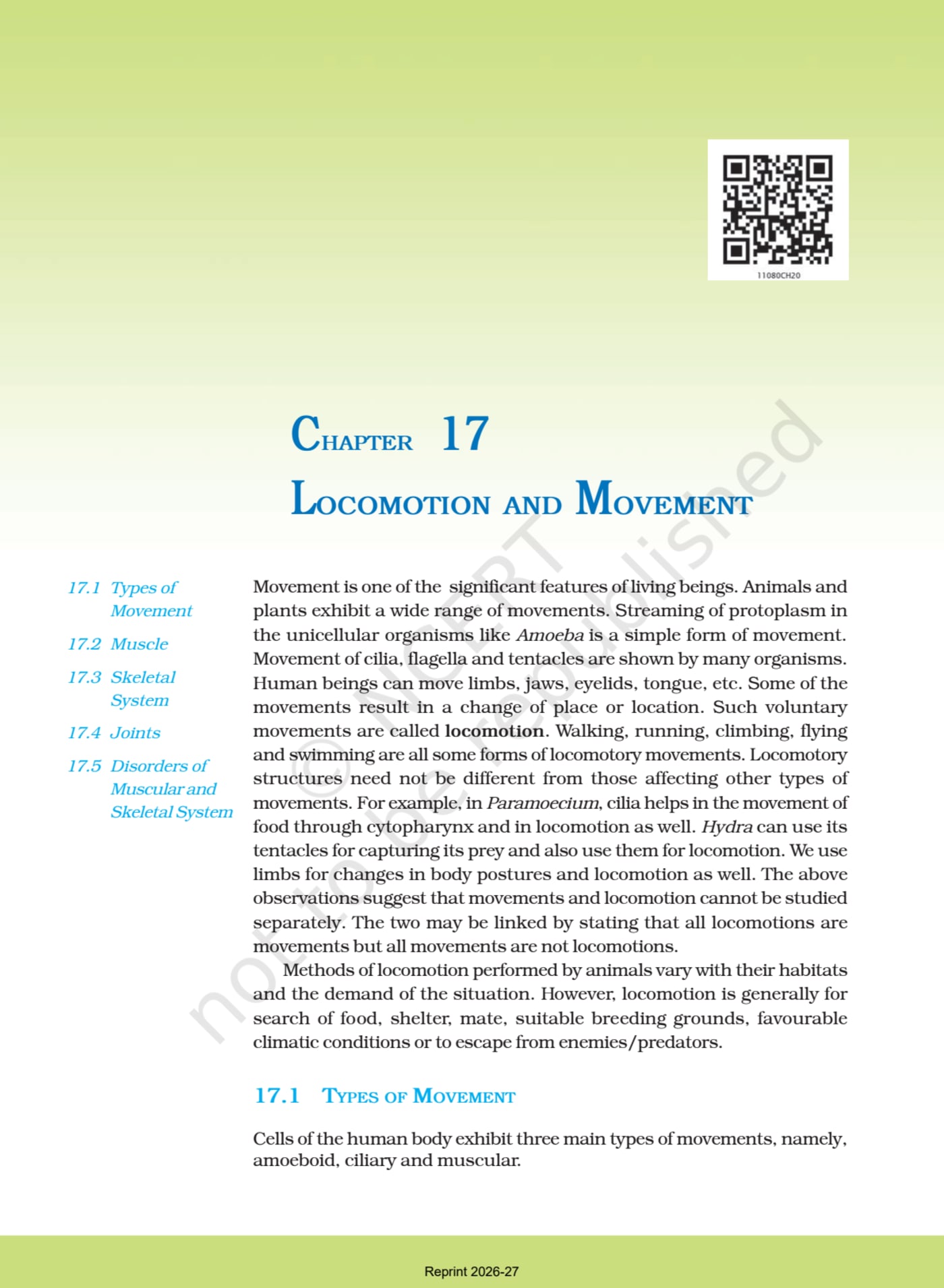 Biology ncert 11th - Chapter 17 page 1