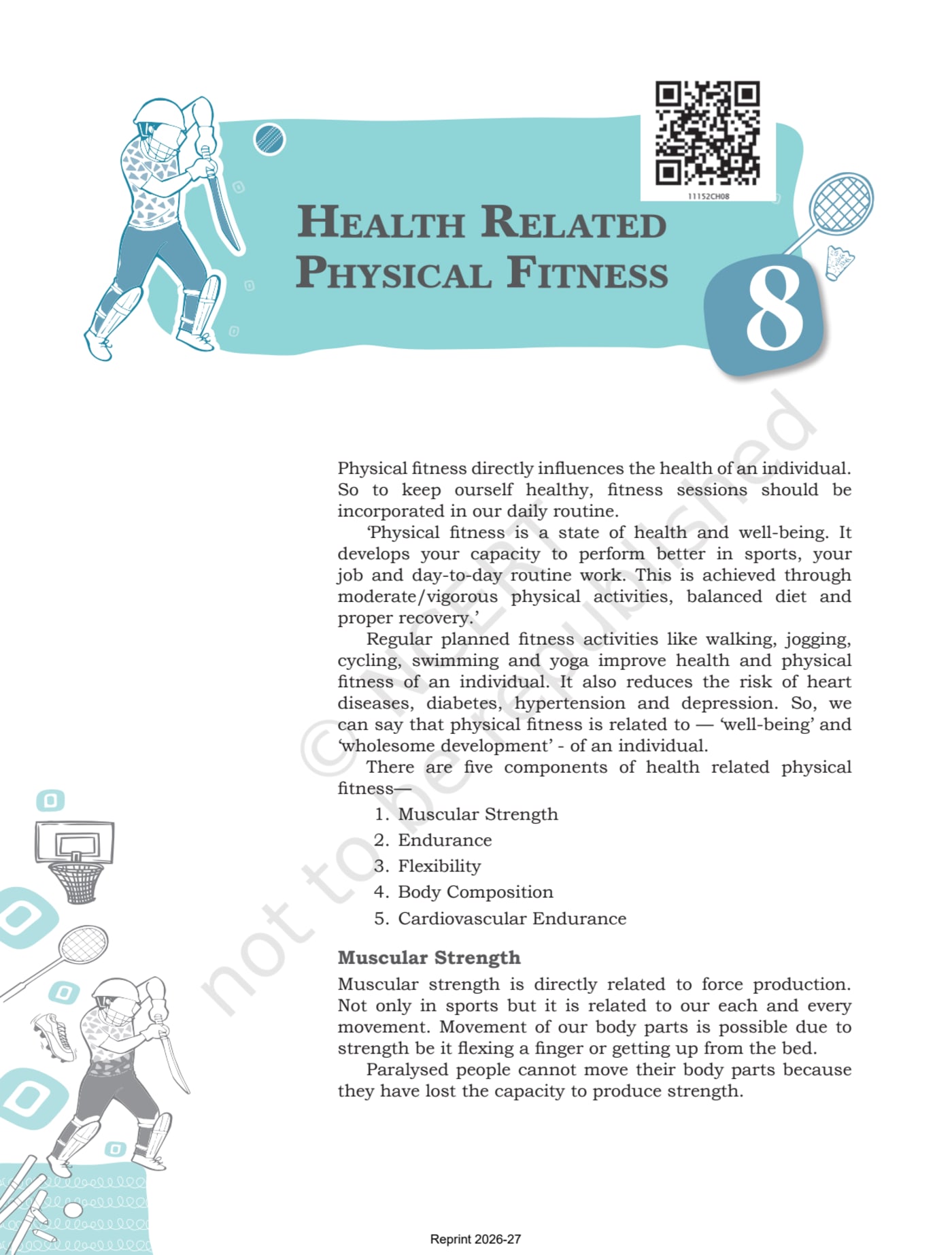 Health and Physical Education NCERT 11th - Chapter 8 page 1