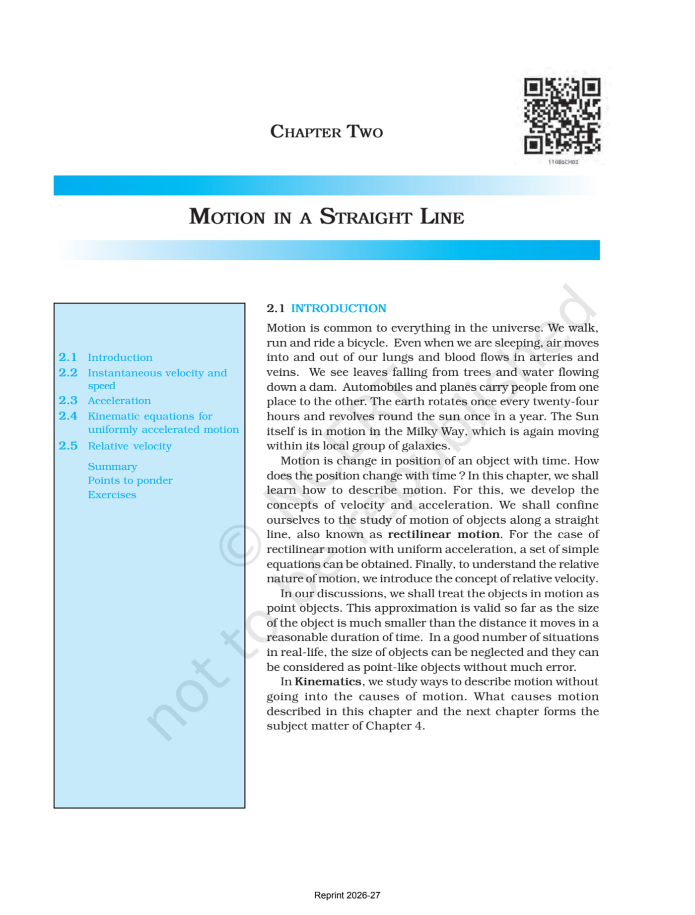 Physics Part-I NCERT 11th - Chapter 2 page 1