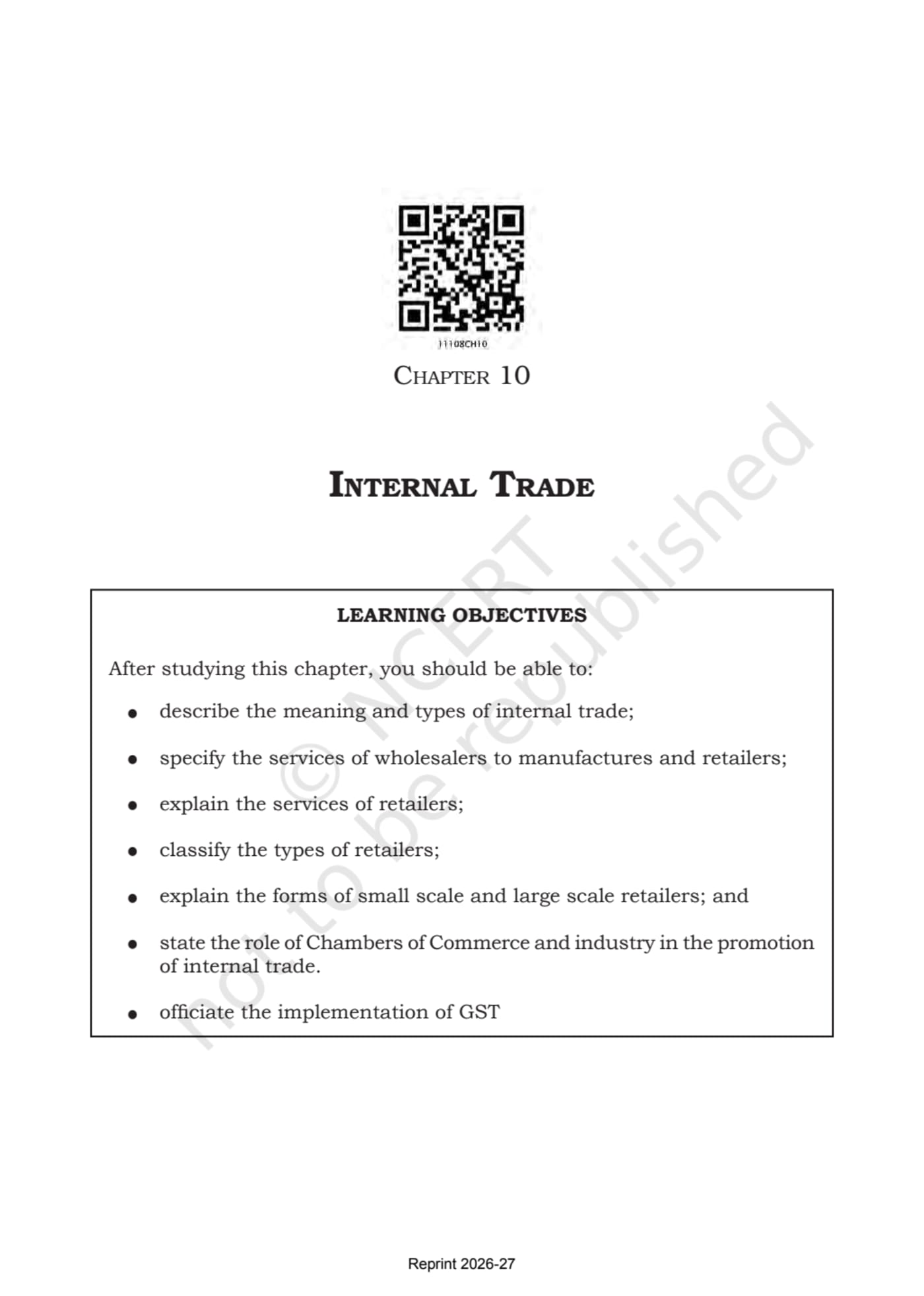 Business Studies NCERT 11th - Chapter 10 page 1