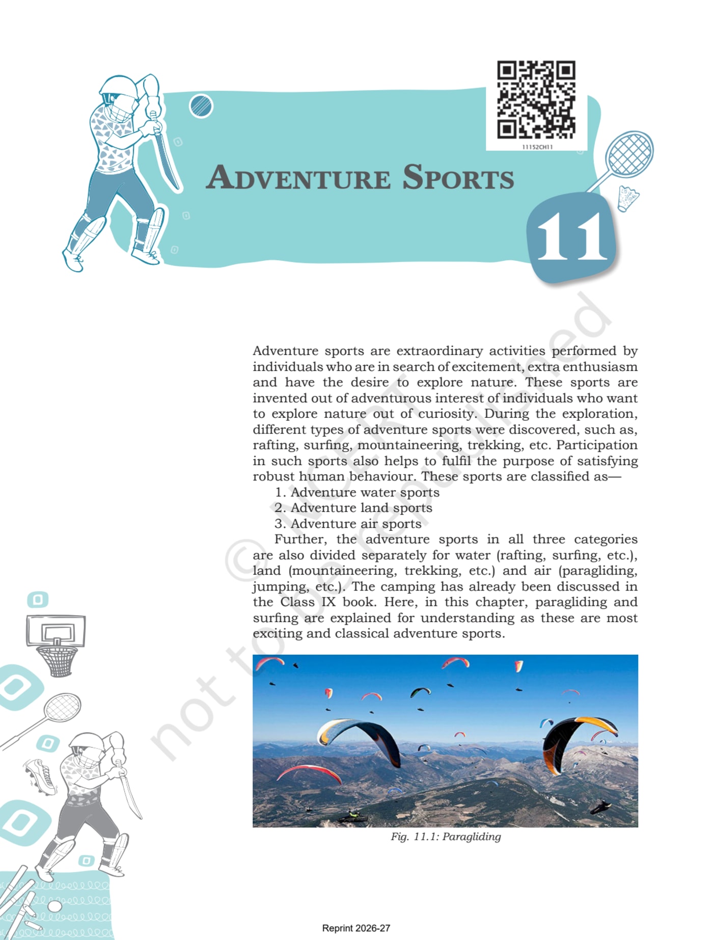 Health and Physical Education NCERT 11th - Chapter 11 page 1