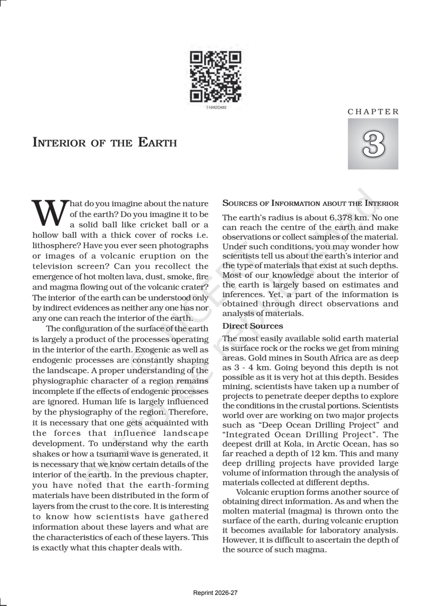 Fundamental of Physical Geography NCERT 11th - Chapter 3 page 1