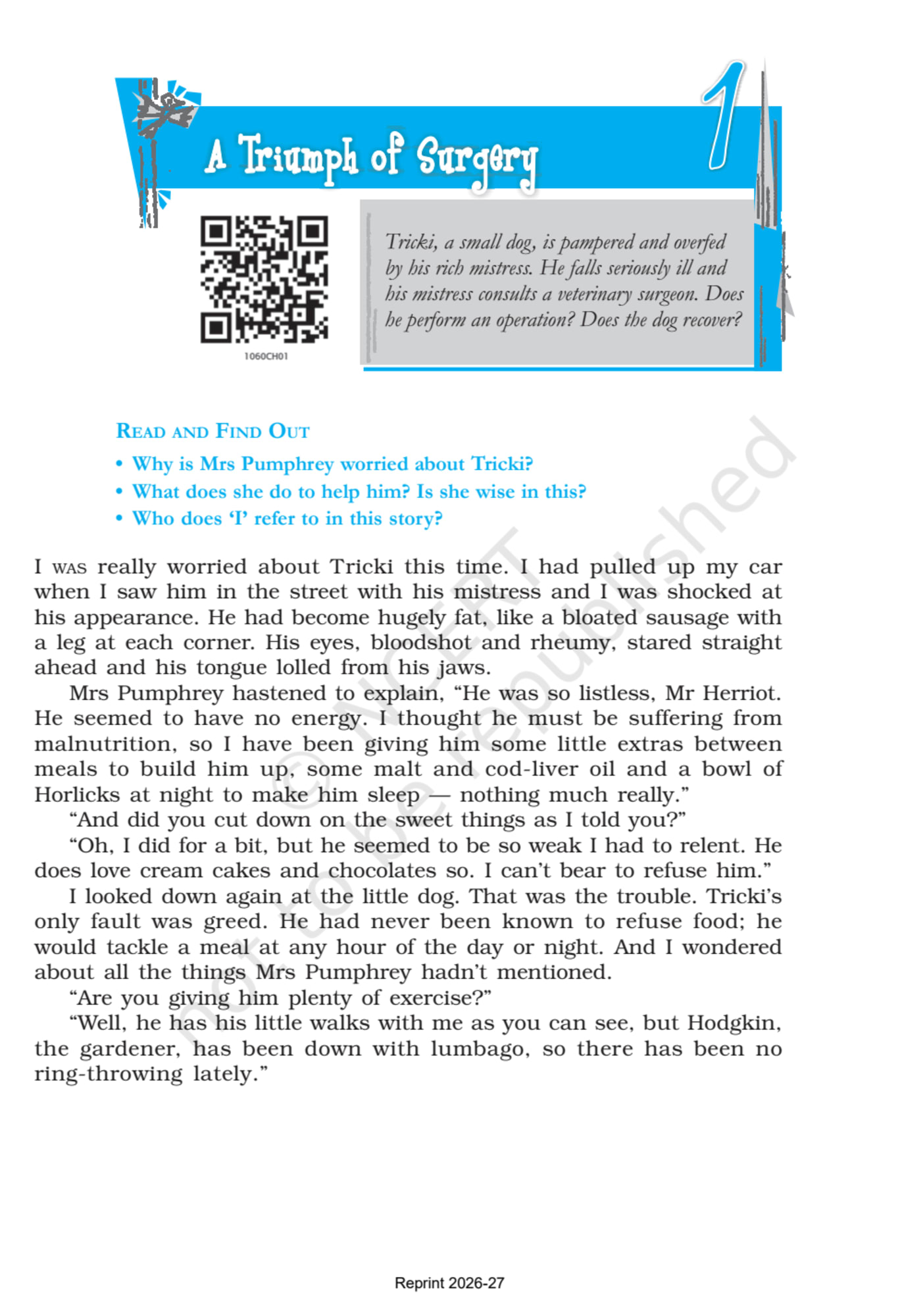 Footprints without Feet NCERT 10th - Chapter 1 page 1