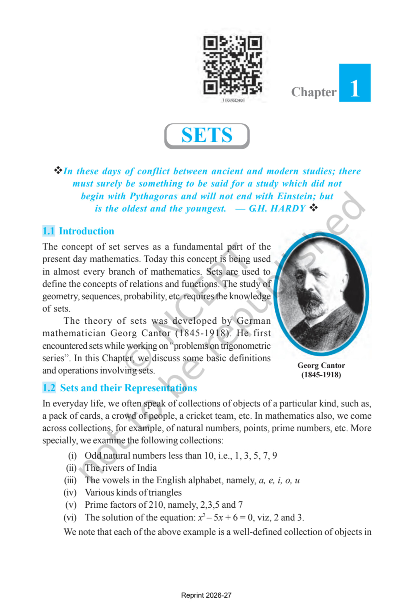 Mathematics 11th - Chapter 1 page 1