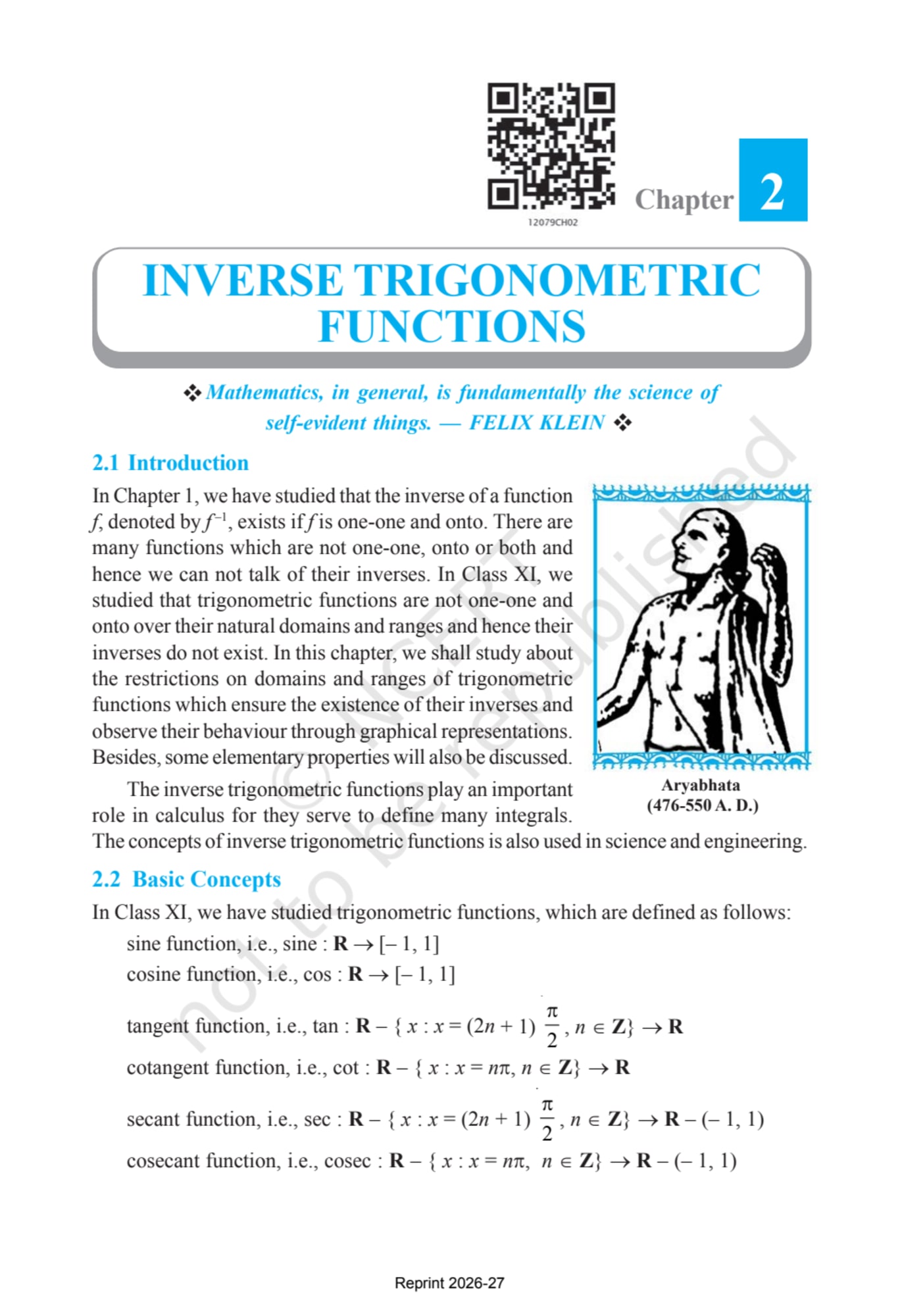 Mathematics Part-I NCERT - Chapter 2 page 1
