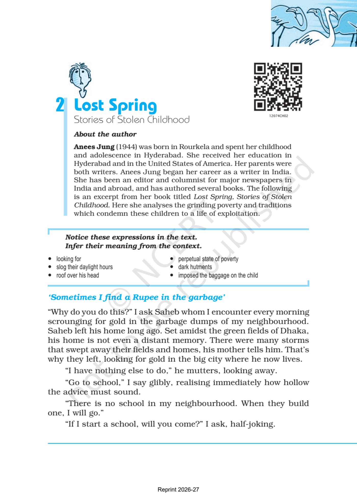 Flamingo english ncert - Chapter 2 page 1