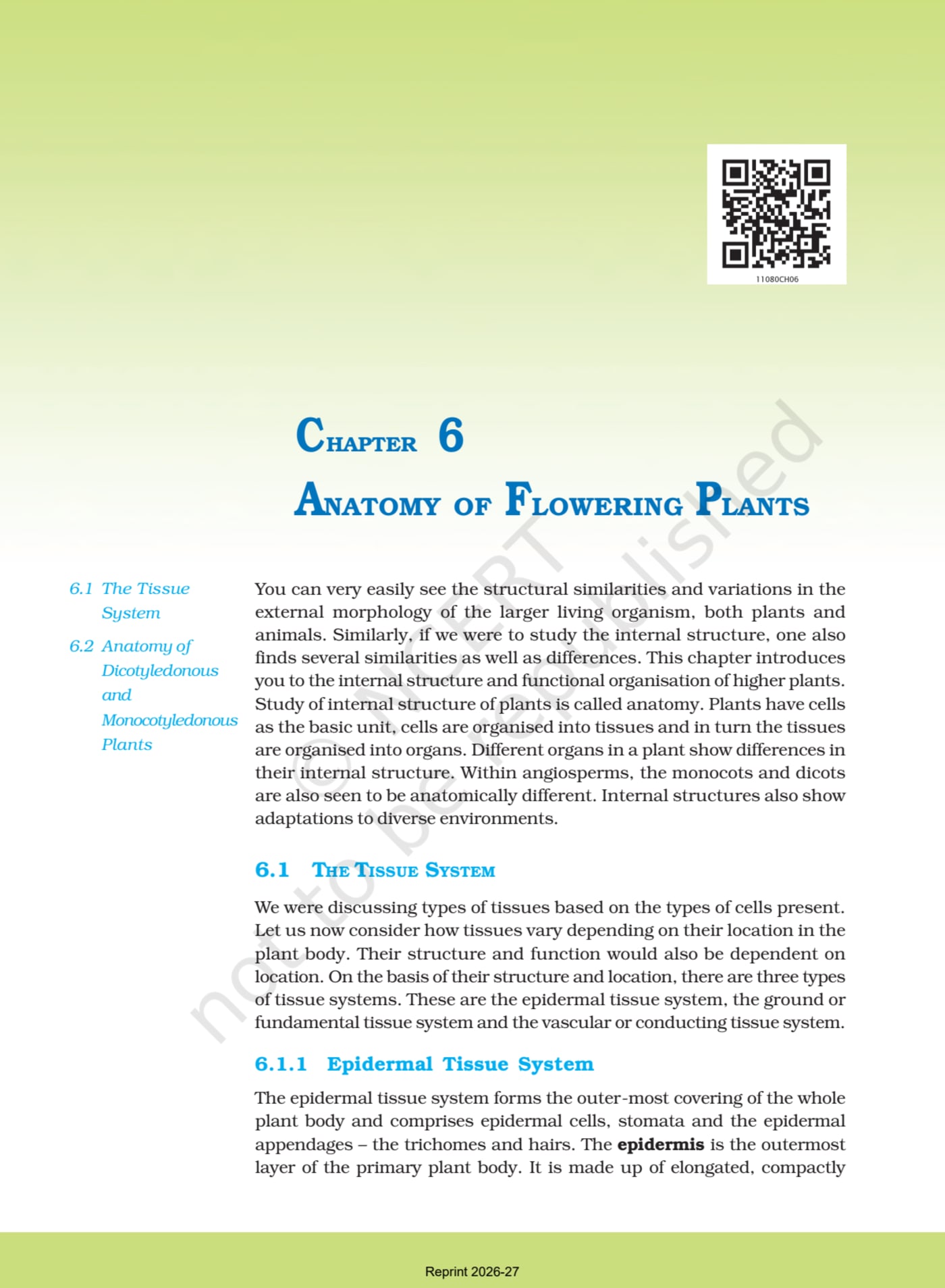 Biology ncert 11th - Chapter 6 page 1