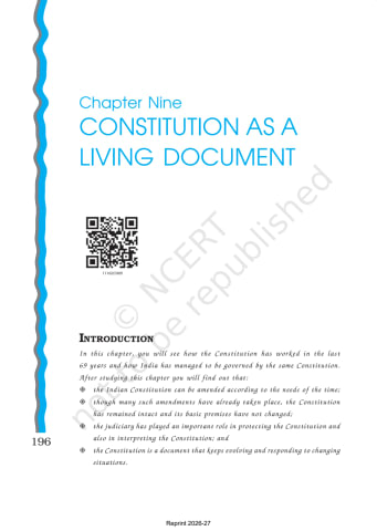 India Constitution at Work NCERT 11th Chapter 9 preview