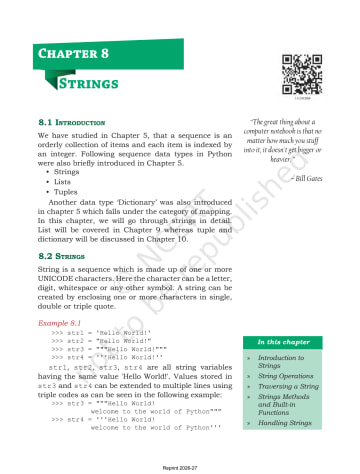 Computer science NCERT 11th Chapter 8 preview