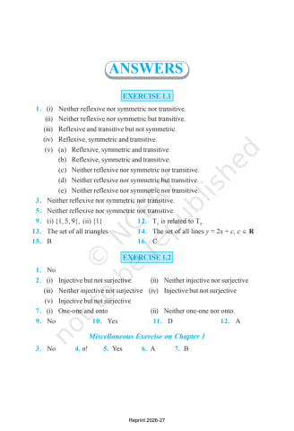 Mathematics Part-I NCERT Answers preview