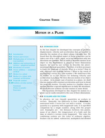 Physics Part-I NCERT 11th Chapter 3 preview