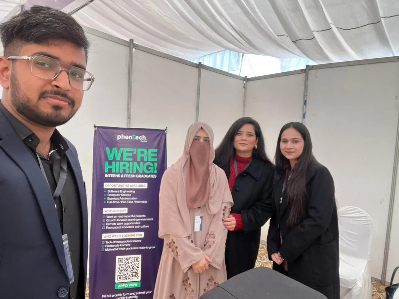 Phentech representatives connecting with future talent at a career expo