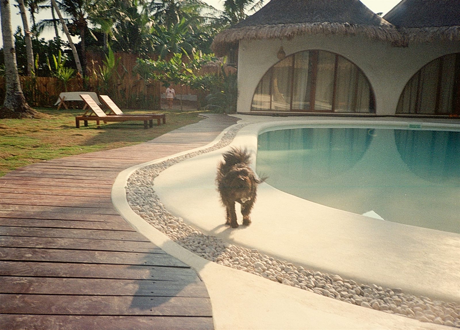 Poolside lounging area