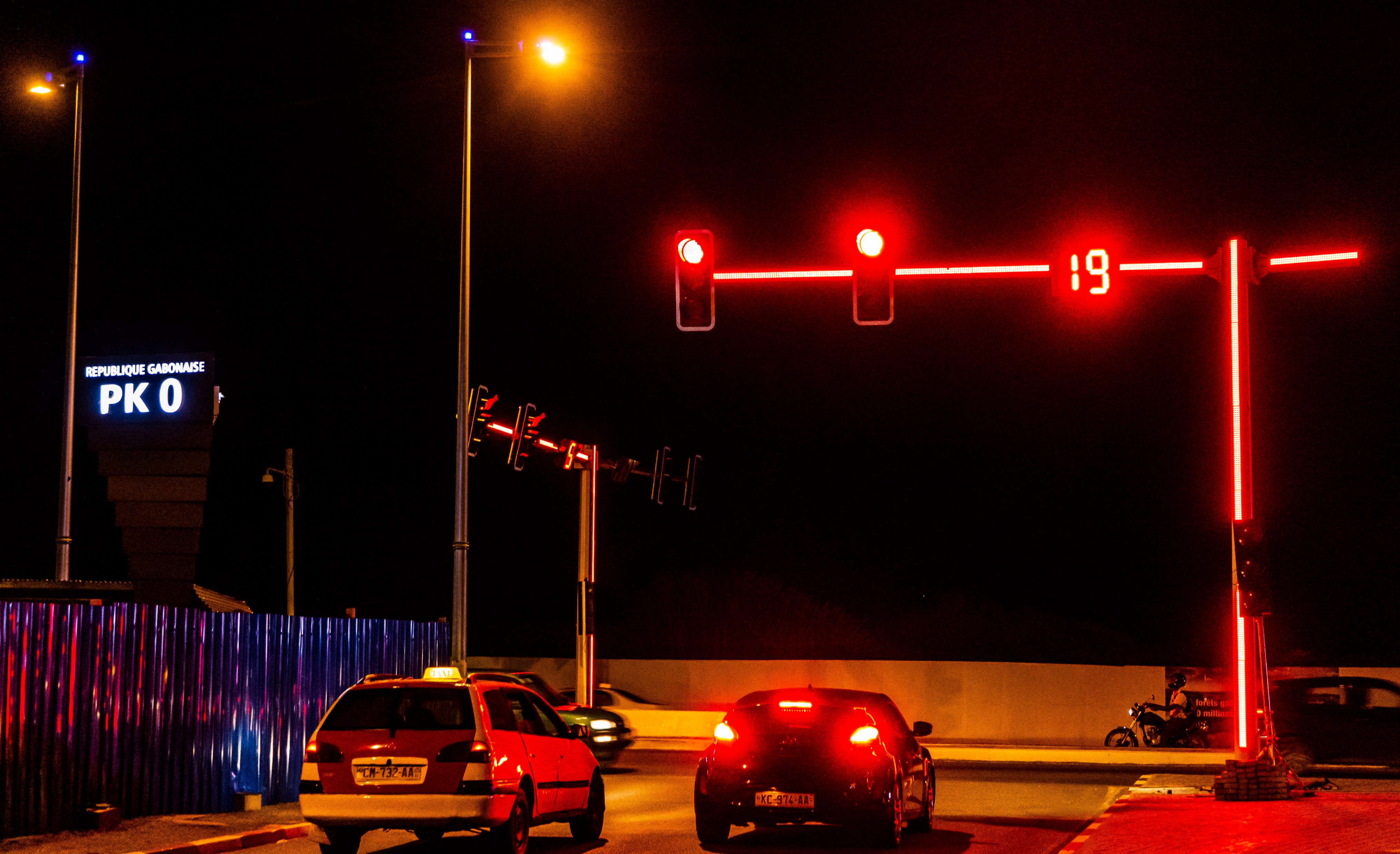 Feux tricolores nocturnes