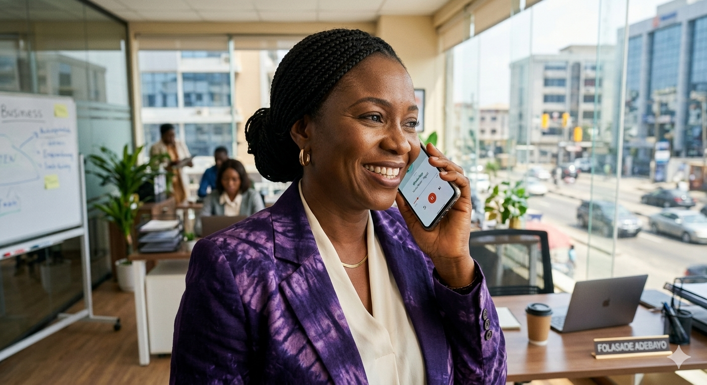 Professional on phone