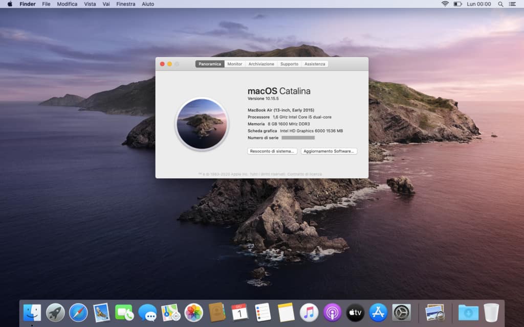 Urutan macOS: Catalina (versi 10.15)