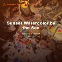 Sunset Watercolor by the Sea