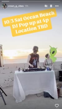 Ocean Beach Sunset DJ Popup