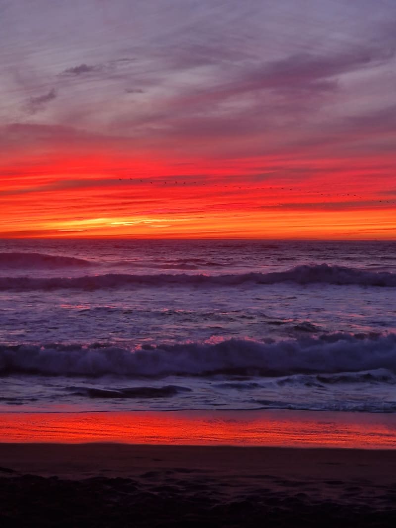 Ocean Beach on fire