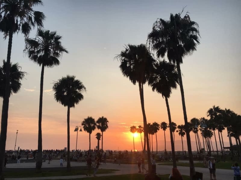 Venice Beach Boardwalk Sunset