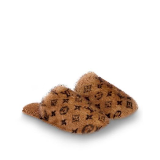 LV Mink Slippers - Brown – Azure Luxuries