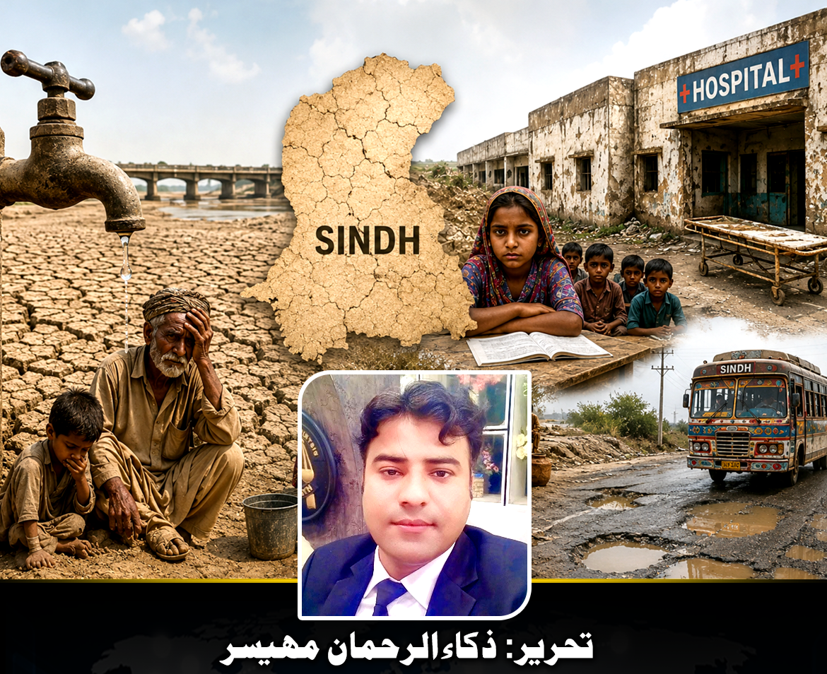 تحریر: ذکاءالرحمان مہیسر
قدرتی وسائل سے مالا مال صوبہ سندھ آج بھی گیس، بجلی، پانی، تعلیم، صحت، بے روزگاری اور انتظامی مسائل جیسے بنیادی چیلنجز سے دوچار ہے۔ اگر ان مسائل کے حل کے لیے مؤثر اقدامات نہ کیے گئے تو نہ صرف عوامی زندگی مزید مشکلات کا شکار ہوگی بلکہ صوبے کی معاشی اور سماجی ترقی بھی متاثر ہوگی۔