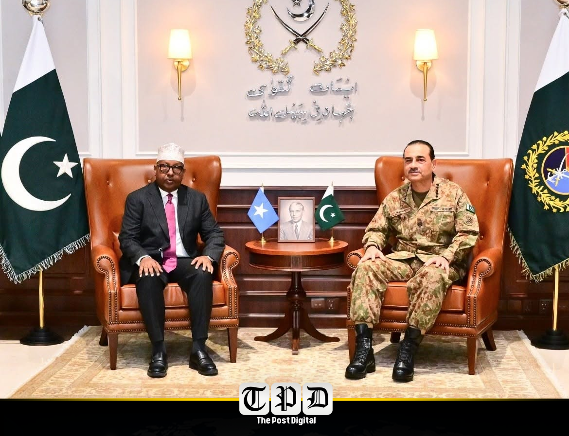 آرمی چیف عاصم منیر اور صومالیہ کے وزیر دفاع کی ملاقات، علاقائی سلامتی اور عسکری روابط مزید مضبوط بنانے پر اتفاق