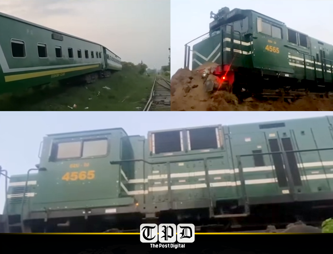 کنتریلا پھاٹک کے قریب ٹرین پٹری سے اتر گئی، 3 بوگیاں متاثر، تمام مسافر محفوظ