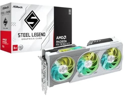 GRAFICA RADEON RX 9060XT 8GB GDDR6 BLANCA ASROCK STEEL 3320 MHZ BOOST — GRAFICA en Pasto, Nariño
