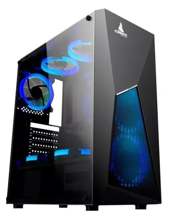 GABINETE ICEBERG TURBO Z8 5 VENTILADORES COLOR NEGRO — GABINETE DE COMPUTADOR en Pasto, Nariño