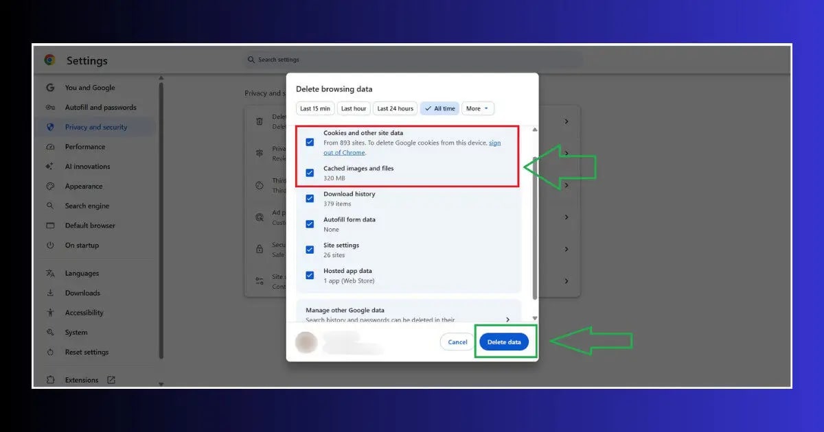 chrome browser clear cookies cache settings wordpress login redirect loop fix