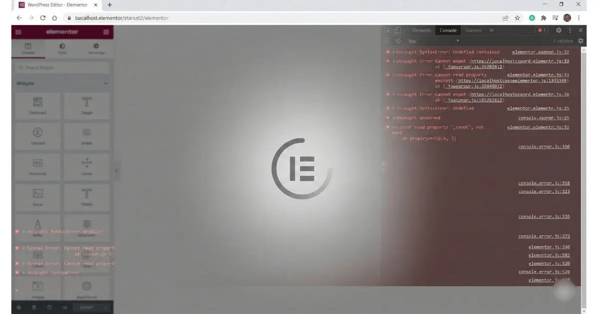 The Classic Elementor Loading Error elementor stuck on loading screen infinite spinner error