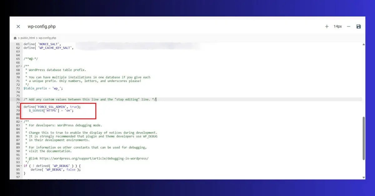 wp-config.php — FORCE_SSL_ADMIN and site URL fix wp-config.php this issue fix force ssl admin site url