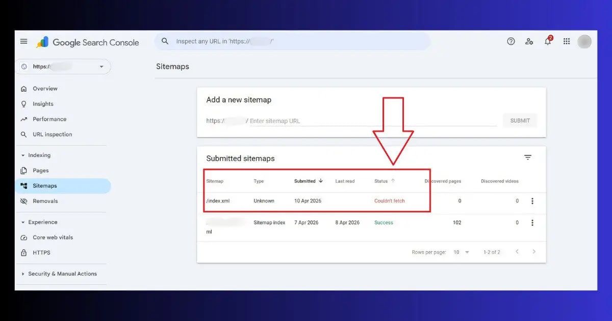 google search console sitemap not working couldn't fetch urls submitted error wordpress