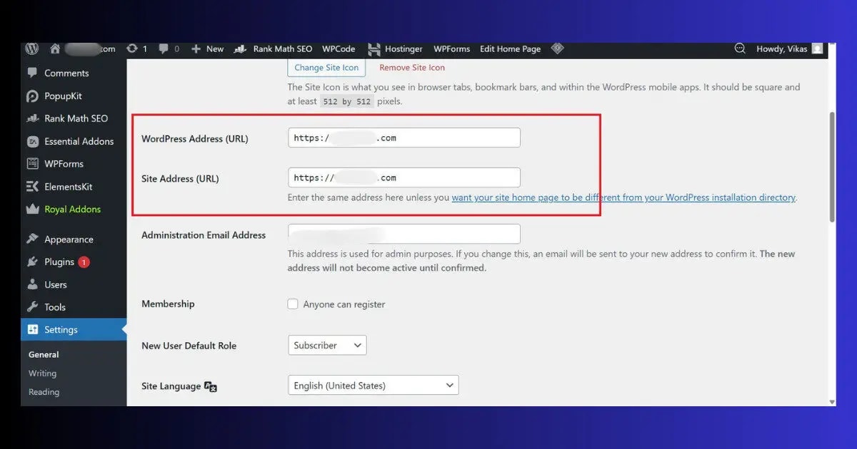 wordpress settings general site address wordpress address duplicate content fix www non-www https