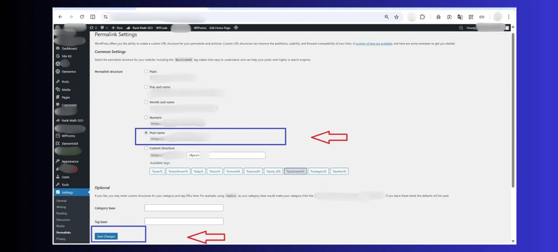 WordPress Settings → Permalinks → Save Changes WordPress permalinks settings page fix 404 error