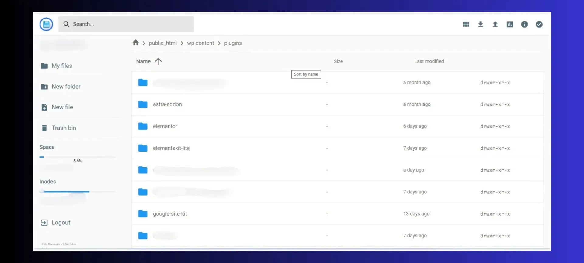 cPanel File Manager plugins folder wordpress white screen of death fix
