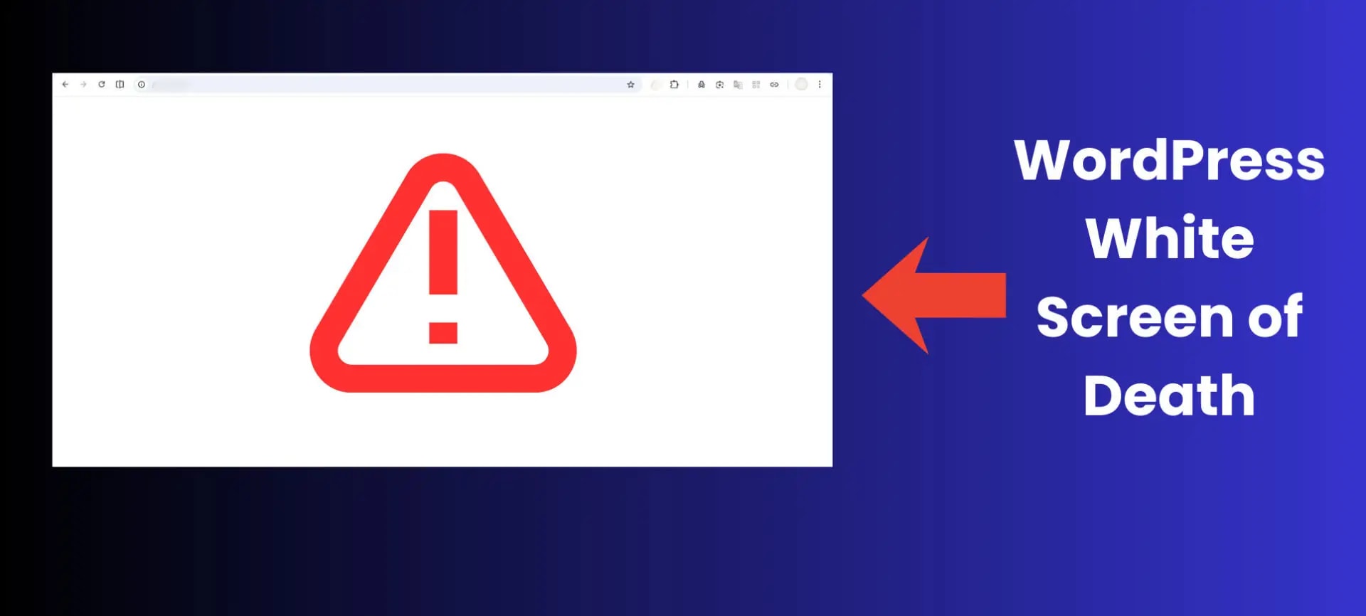 WordPress White Screen of Death example WordPress White Screen of Death — blank white page example